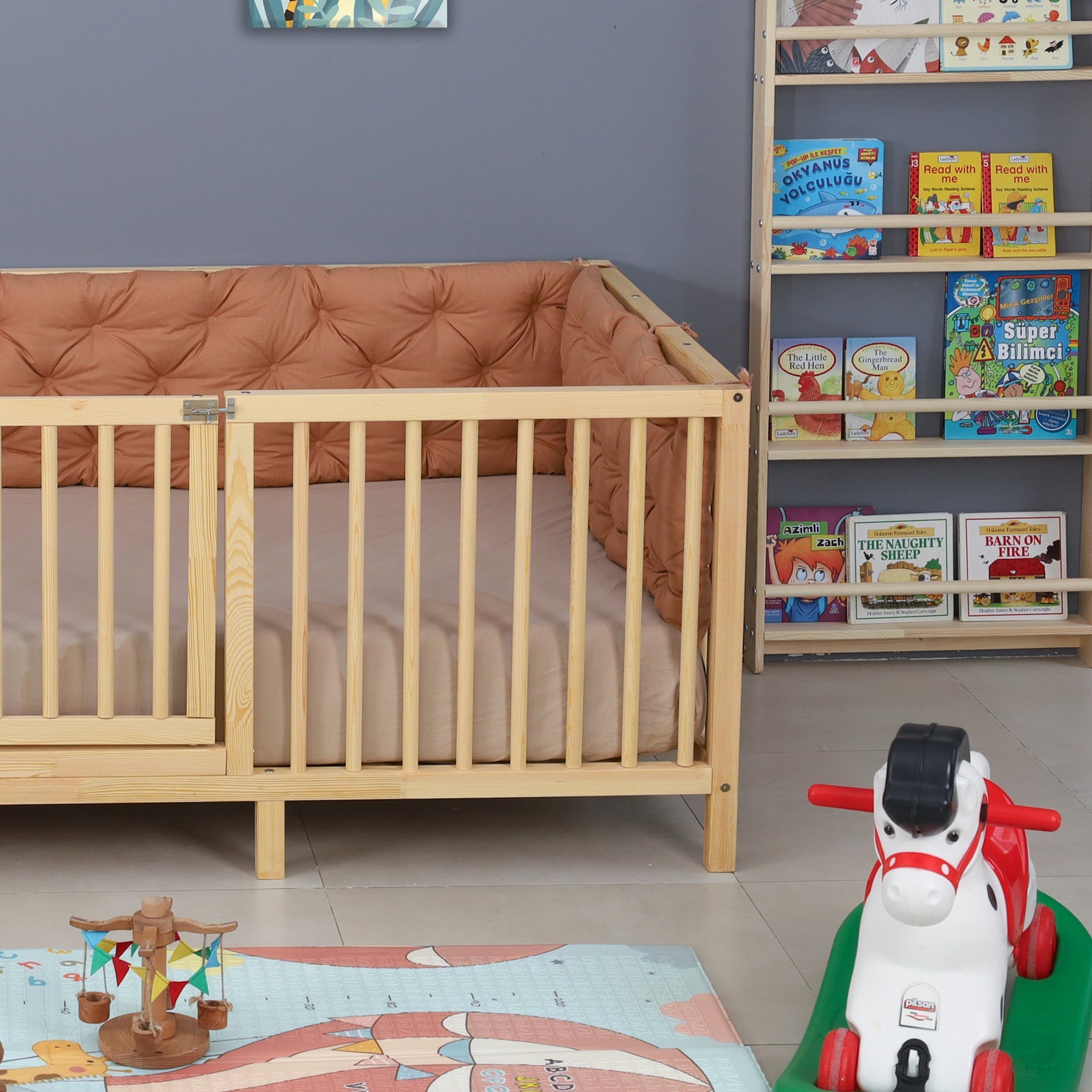 montessori bed with gate